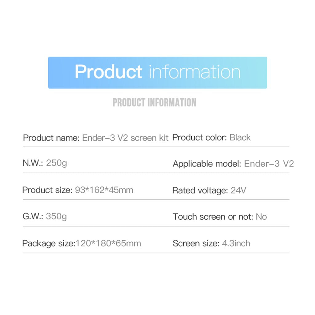 ENDER 3 V2 INTELLIGENT SCREEN KIT 4.3"