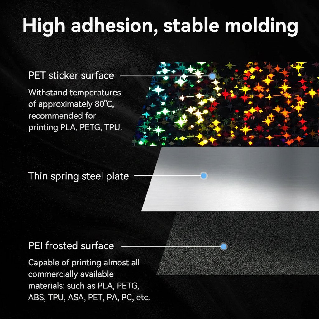 PEY Stars Double sided printing platform board 235×235 spring steel 1
