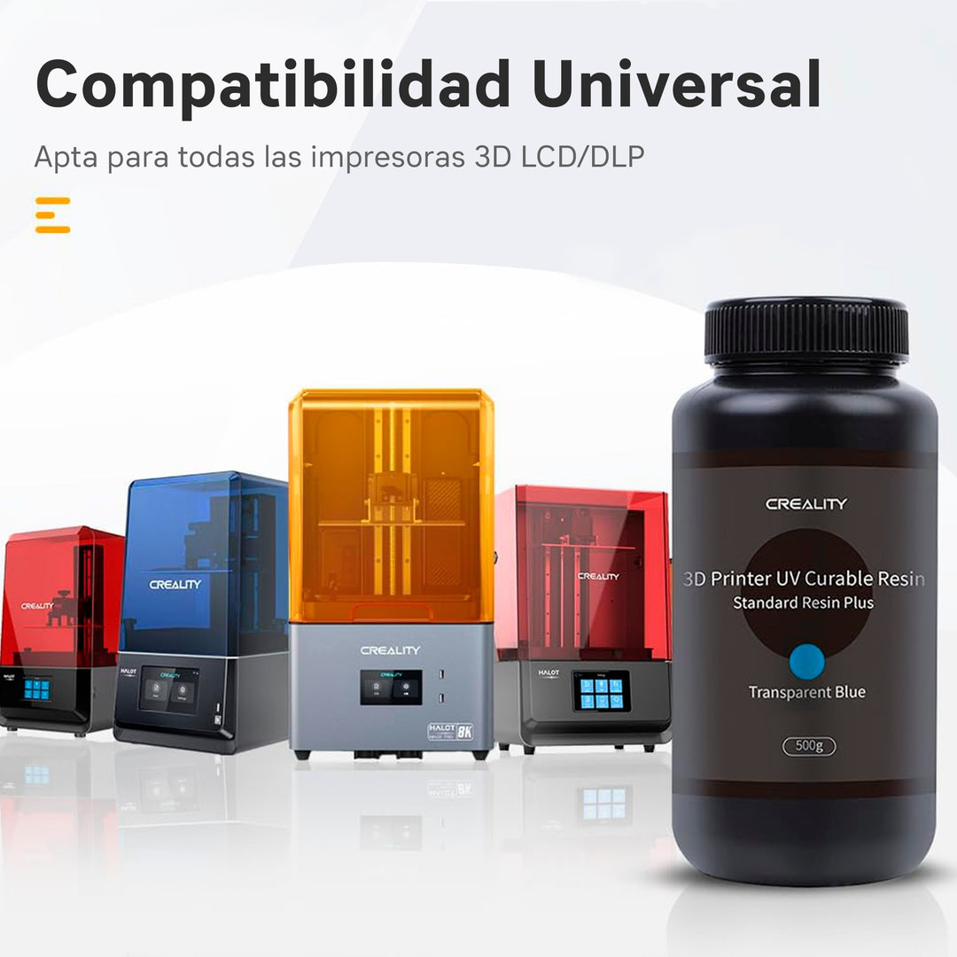 Resina Creality Standard Plus Verde Transparente 500g para Impresora 3D LCD SLA