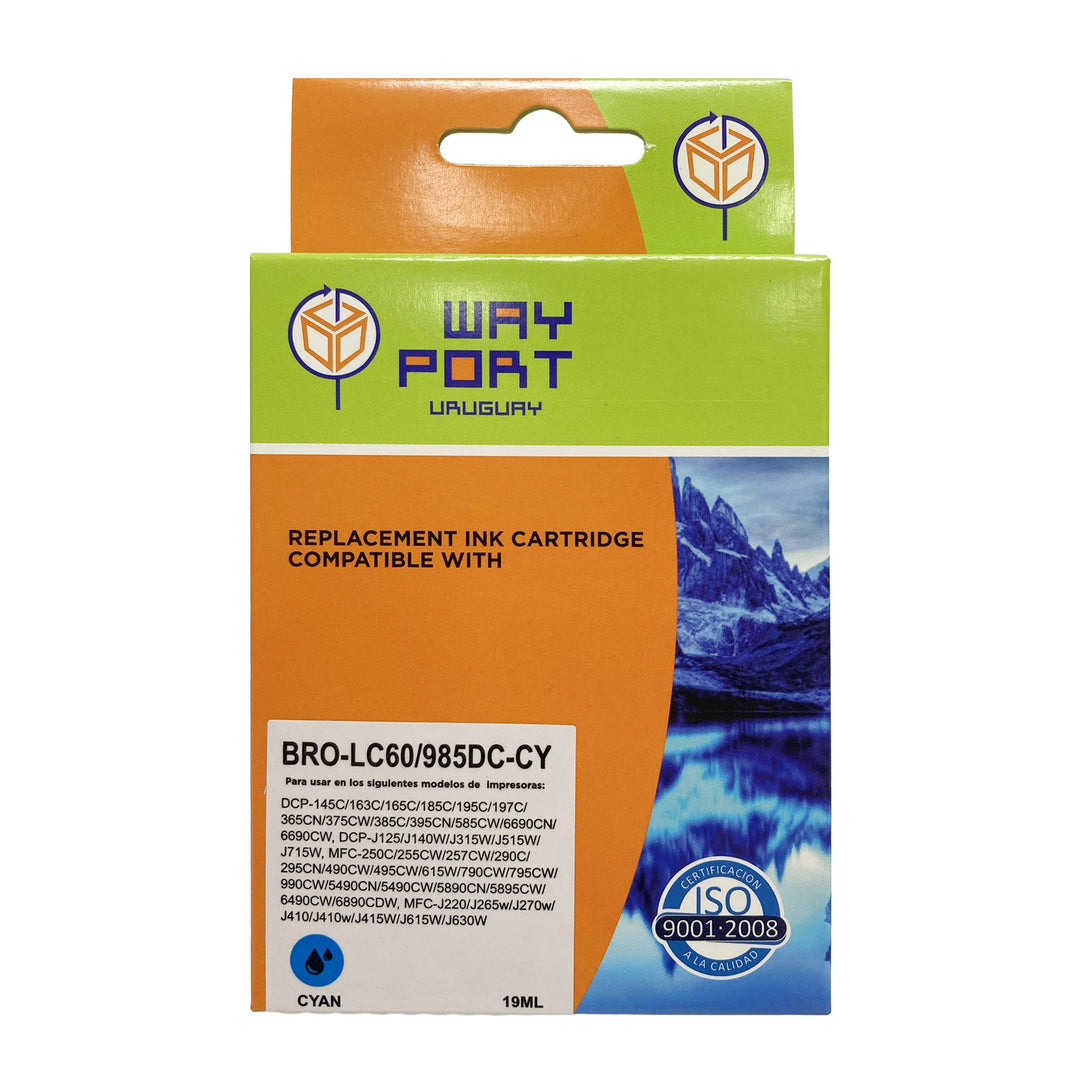 Cartucho Compatible Way Port LC39 / LC60 / LC985 Cyan para Brother