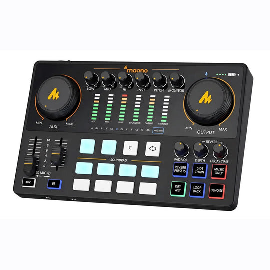 Maono Caster AME2 – Interfaz de Audio para Streaming y Podcast con Bluetooth