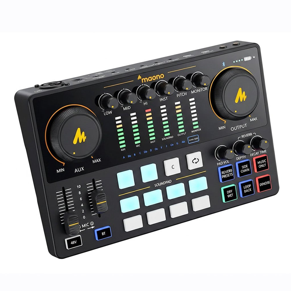 Maono Caster AME2 – Interfaz de Audio para Streaming y Podcast con Bluetooth