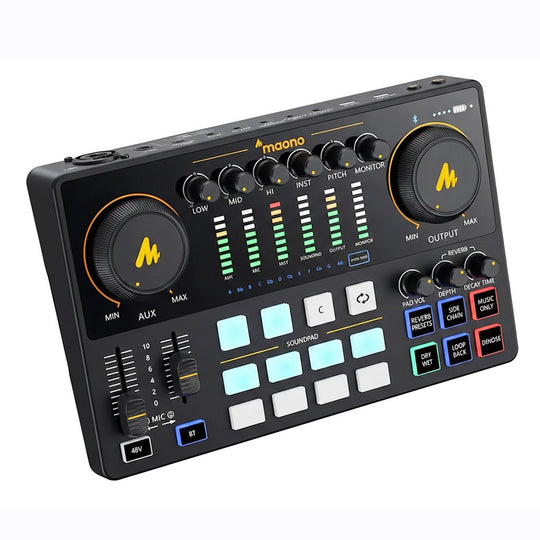 Maono Caster AME2 – Interfaz de Audio para Streaming y Podcast con Bluetooth