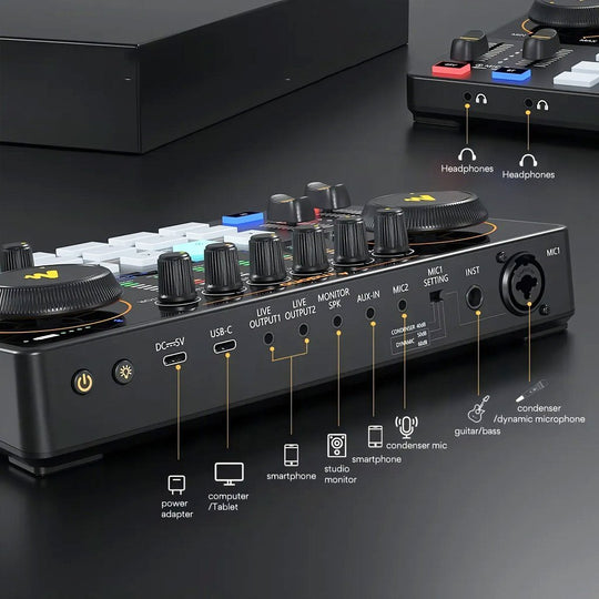 Maono Caster AME2 – Interfaz de Audio para Streaming y Podcast con Bluetooth