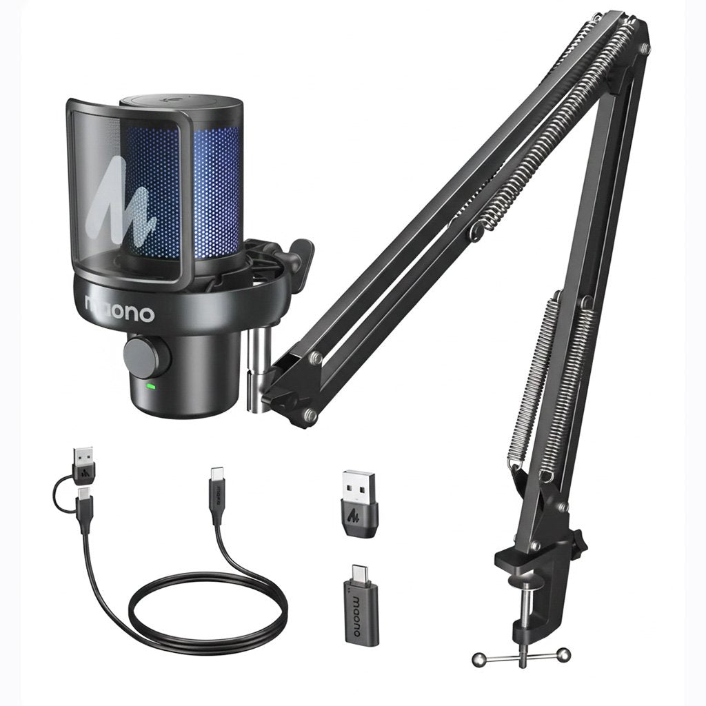 Micrófono Gamer Maono DM40S USB con Brazo Articulado – Negro