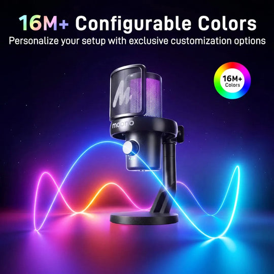Micrófono Gamer Maono DM40 Pro RGB – Inalámbrico / USB – Negro