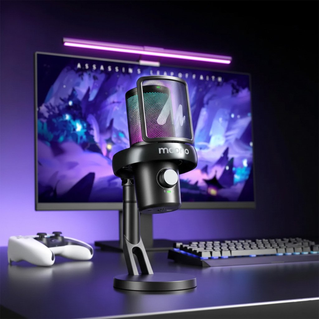 Micrófono Gamer Maono DM40 Pro RGB – Inalámbrico / USB – Negro