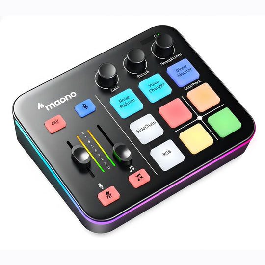 Interfaz de Audio Maono Gaming con RGB – Consola para Streaming y Podcast