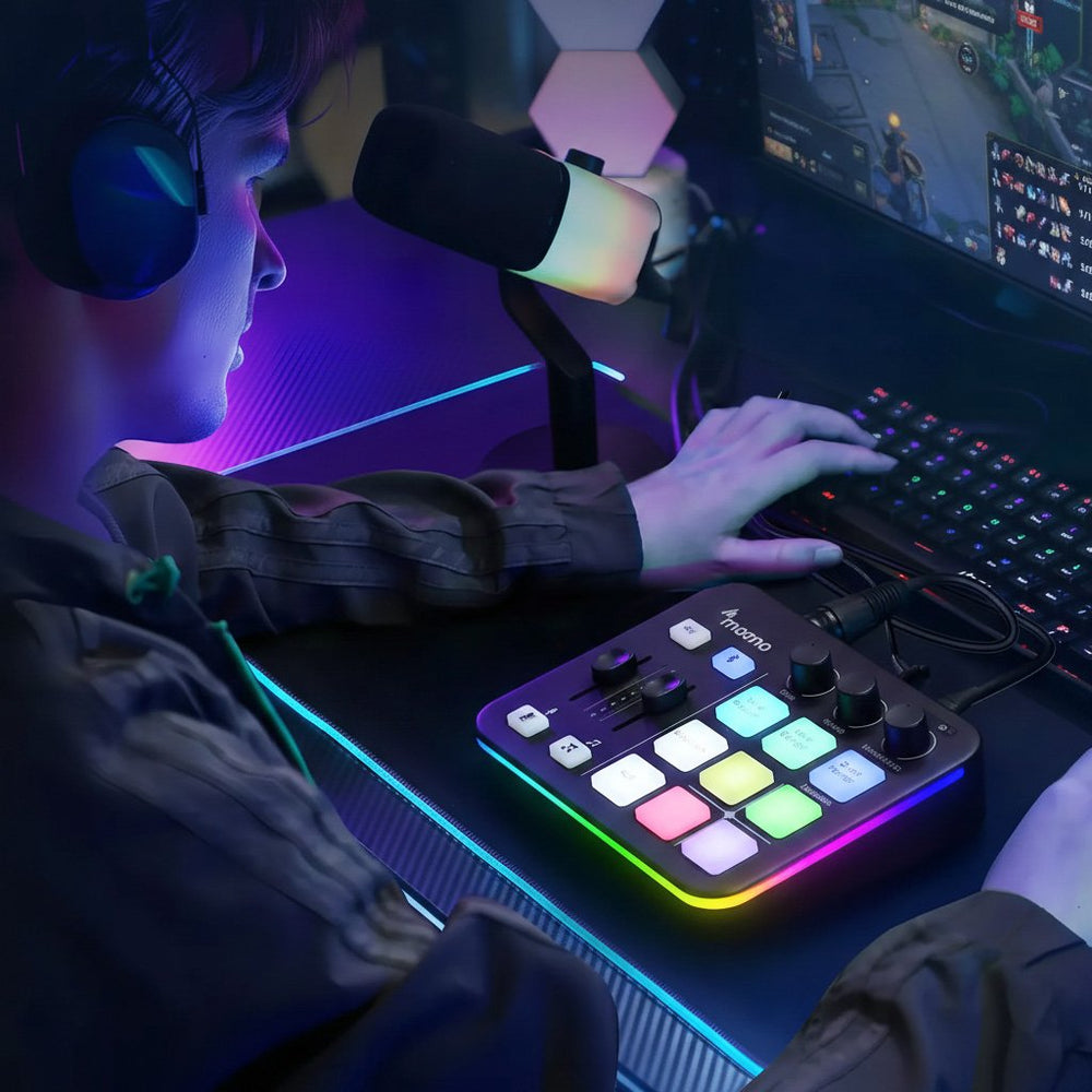 Interfaz de Audio Maono Gaming con RGB – Consola para Streaming y Podcast