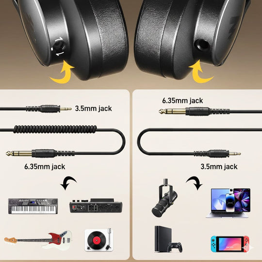 Auriculares Maono Studio Monitor 50 mm – Profesionales para Mezcla y DJ