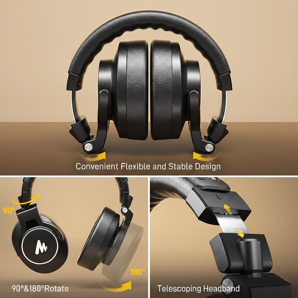 Auriculares Maono Studio Monitor 50 mm – Profesionales para Mezcla y DJ