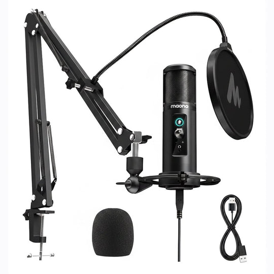 Micrófono Condensador Maono PM422 USB con Brazo Articulado – Negro