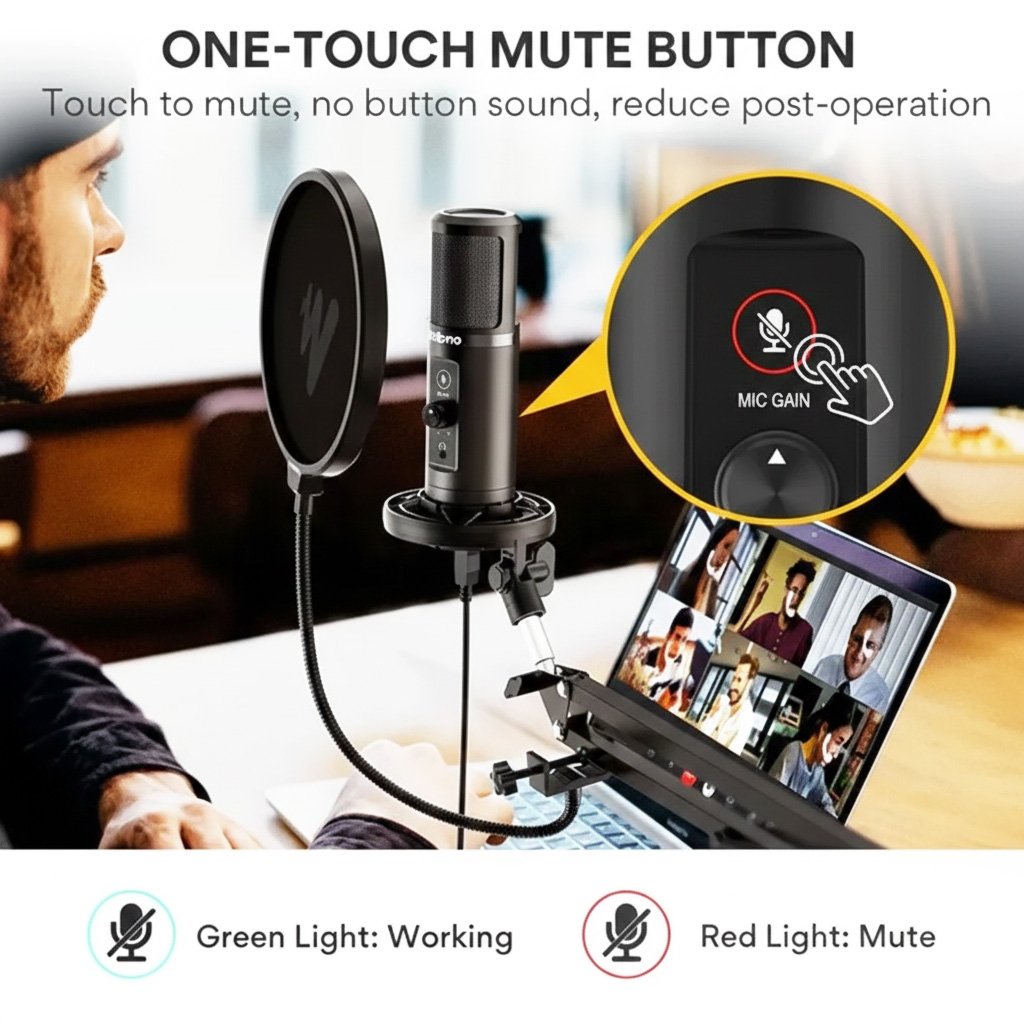 Micrófono Condensador Maono PM422 USB con Brazo Articulado – Negro