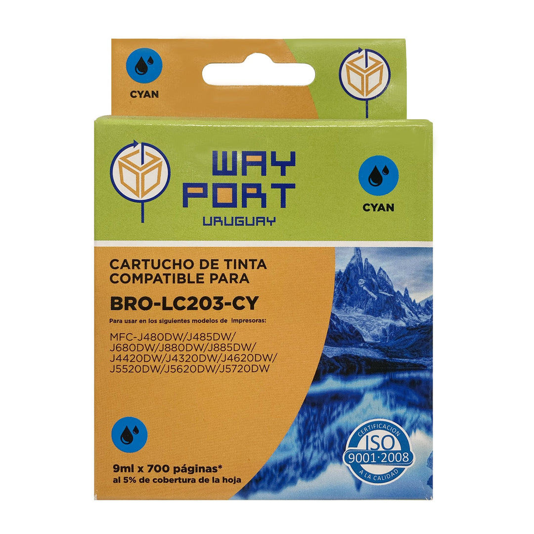 Cartucho Compatible Way Port LC203 Cyan para Brother