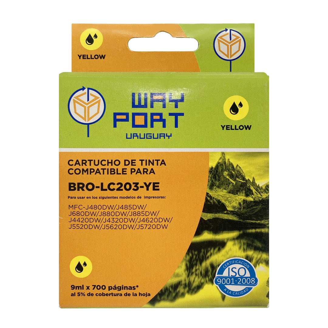 Cartucho Compatible Way Port LC203 Amarillo para Brother