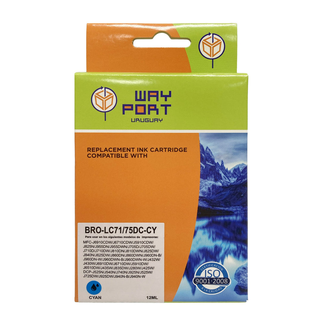 Cartucho Compatible Way Port LC71 / LC75 Cyan para Brother