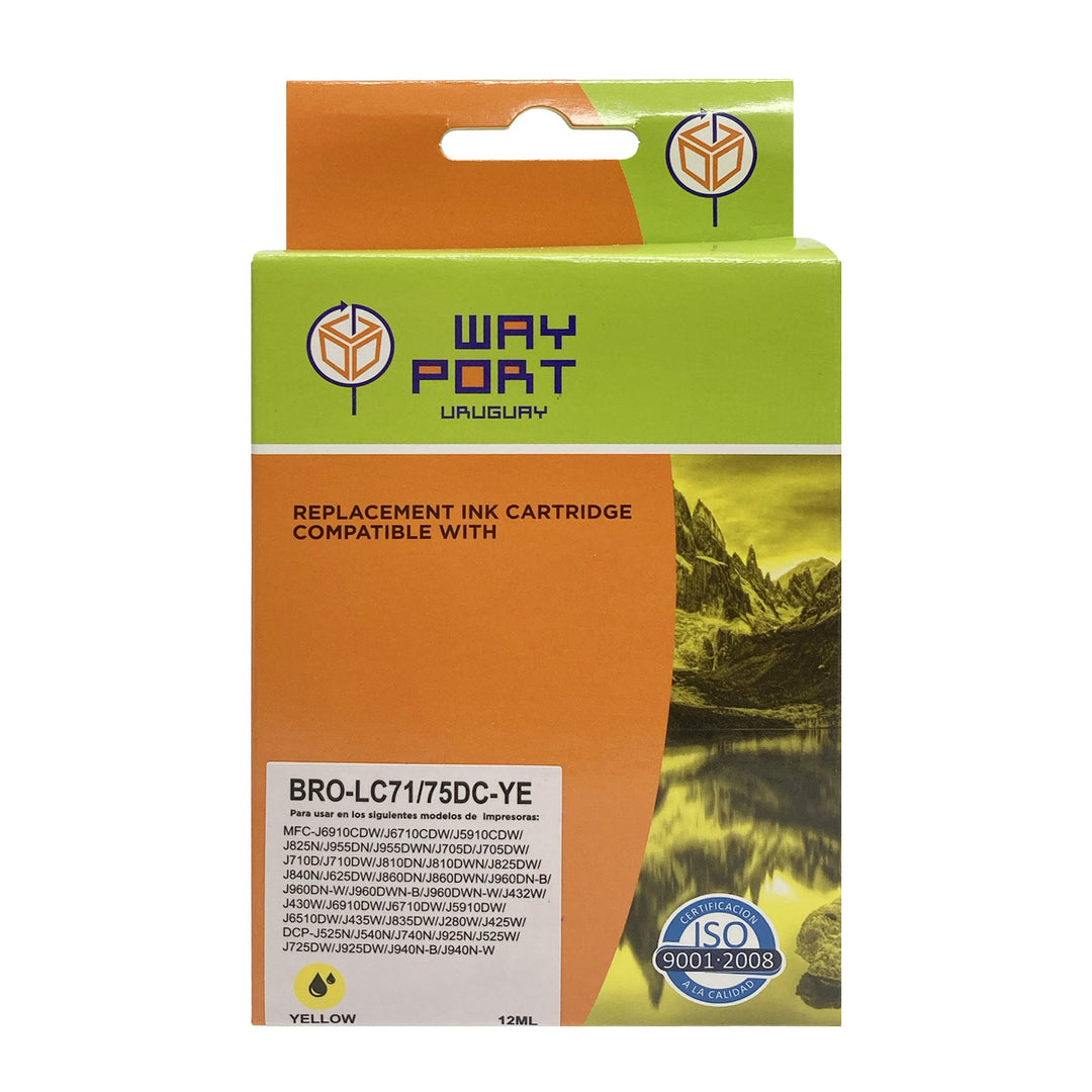 Cartucho Compatible Way Port LC71 / LC75 Amarillo para Brother