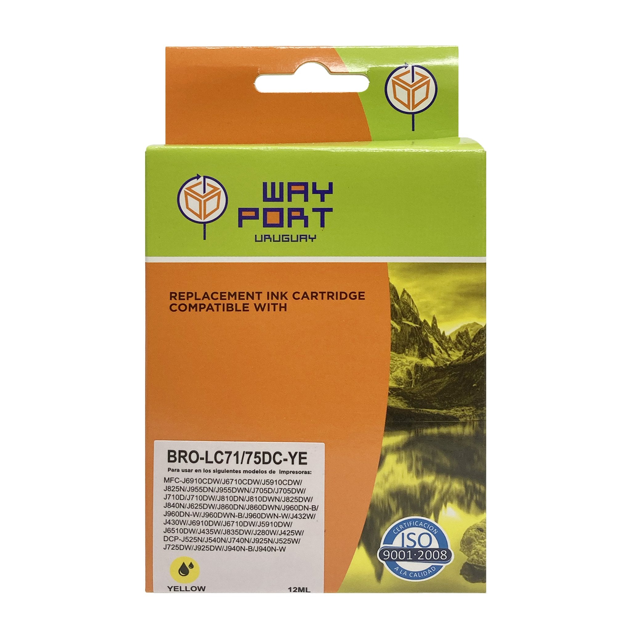 Cartucho Compatible Way Port LC71 / LC75 Amarillo para Brother