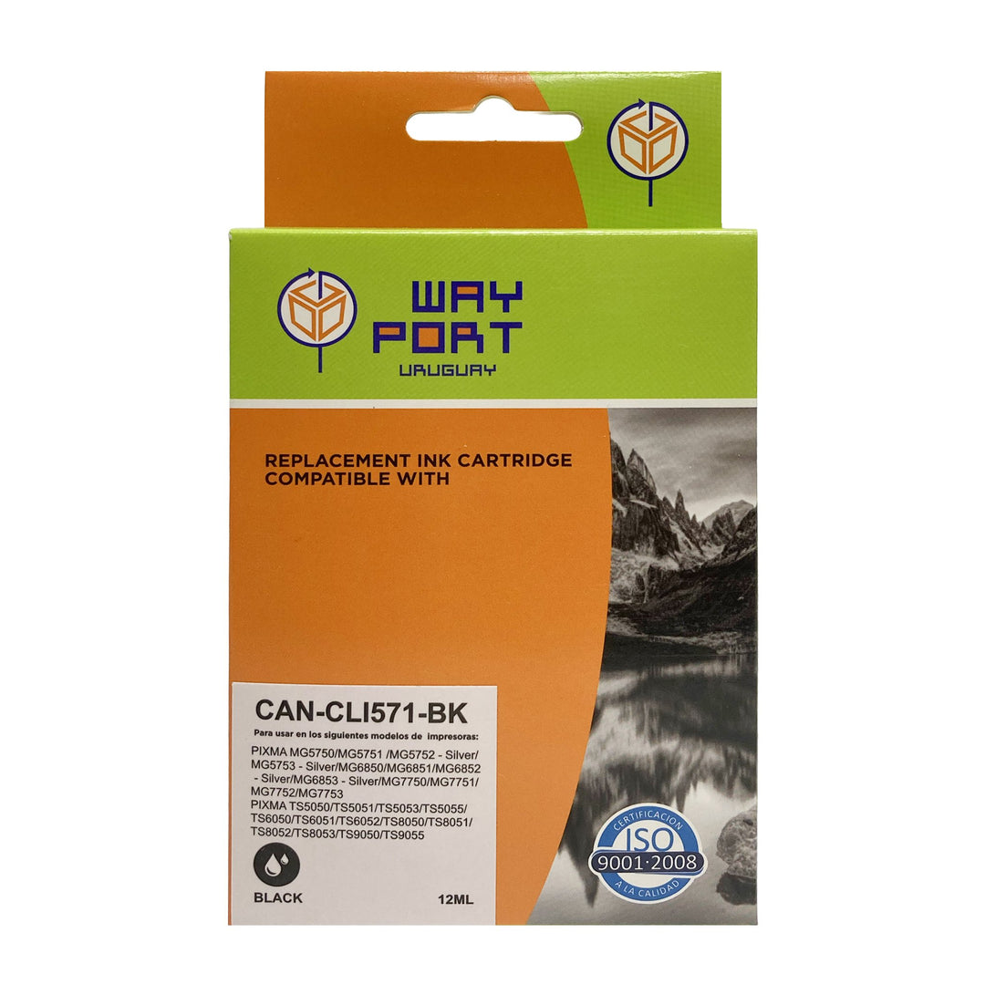 Cartucho Compatible Way Port CLI-571 Negro para Canon PIXMA