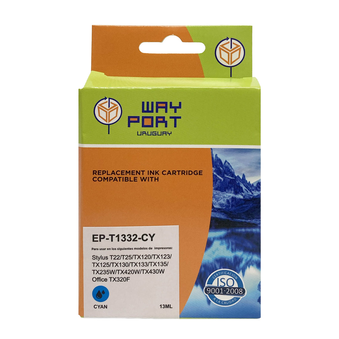 Cartucho Compatible Way Port T1332 Cyan para Epson.