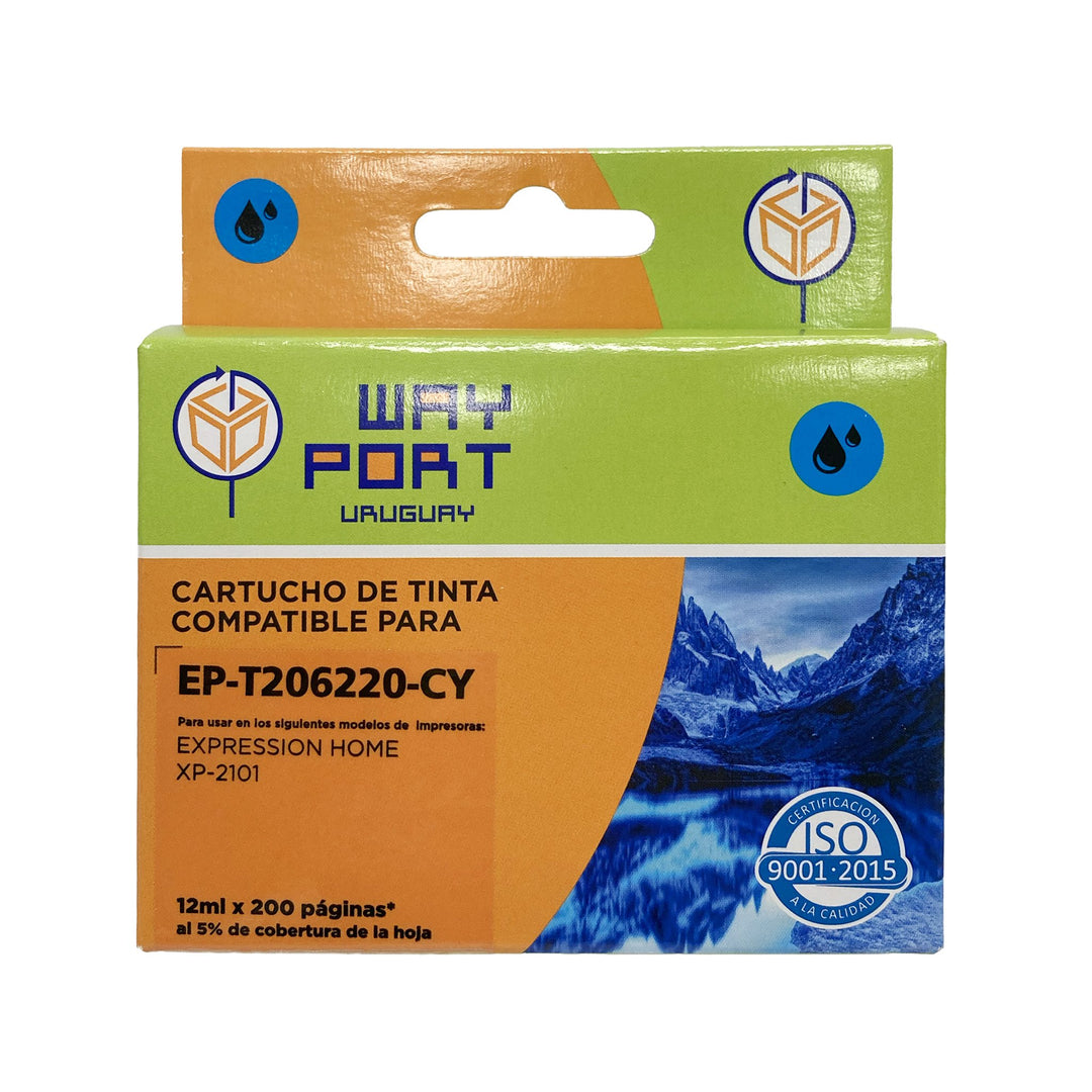 Cartucho Compatible Way Port T206220 Cyan para Epson XP-2101