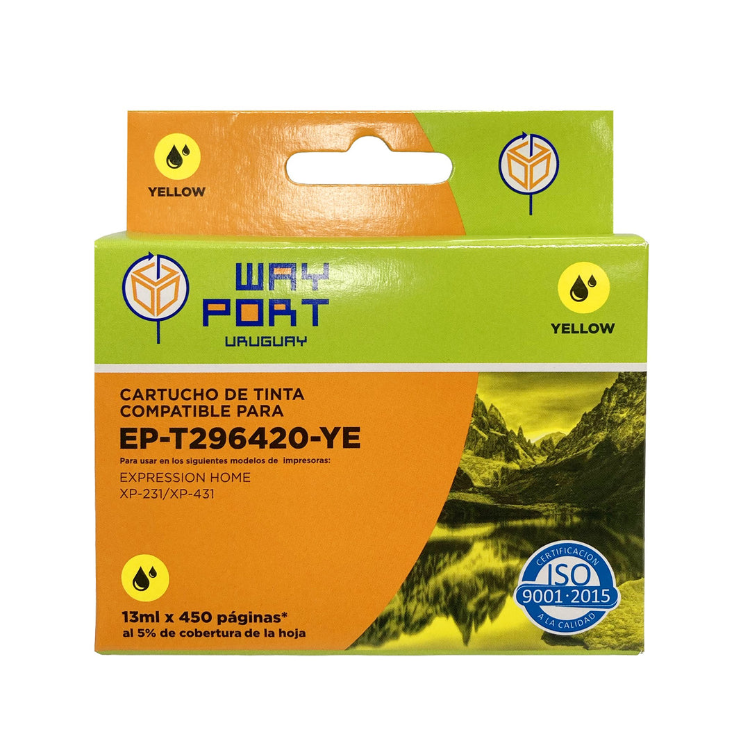 Cartucho Compatible Way Port T296420 Amarillo 13 ml para Epson XP-231 / XP-431