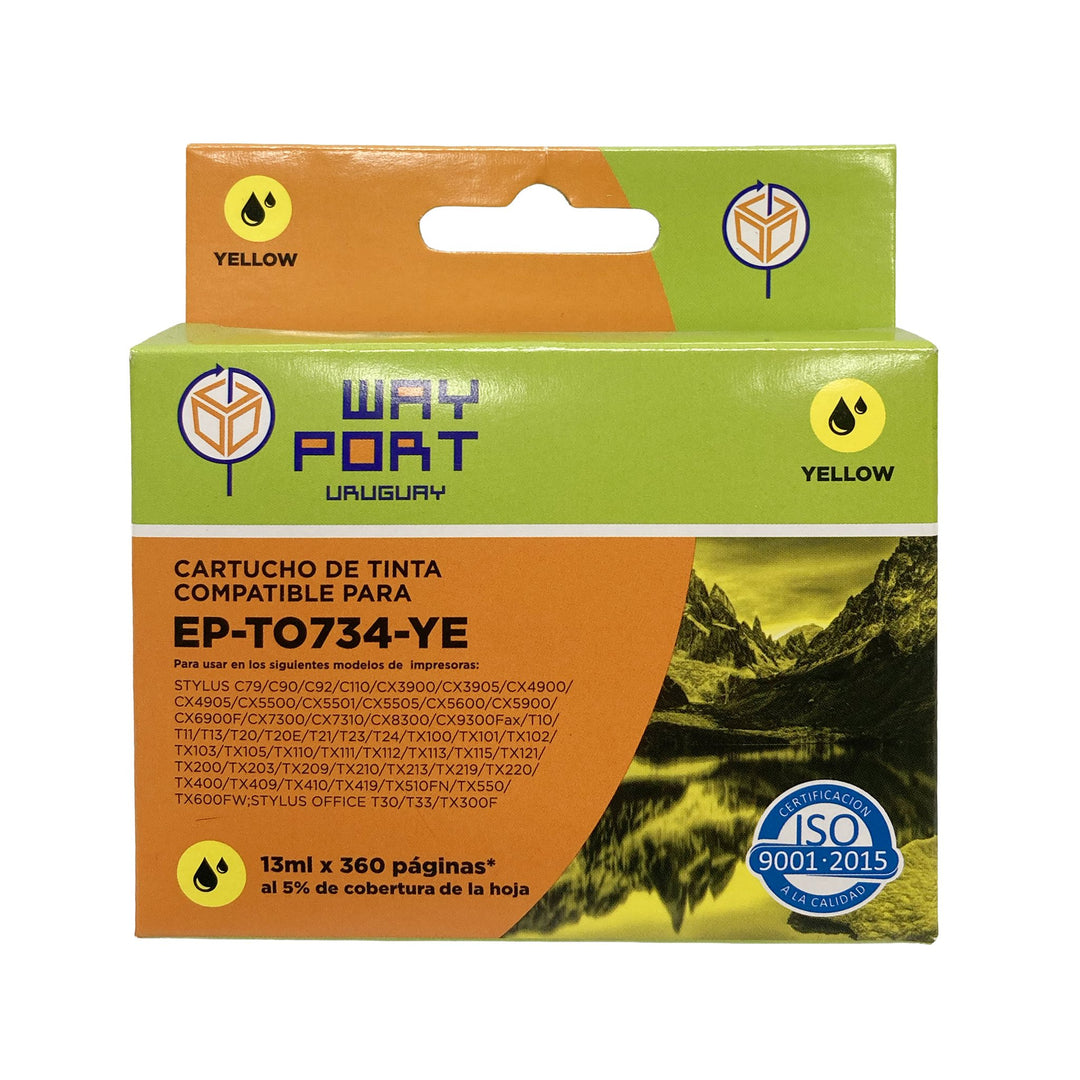 Cartucho Compatible Way Port T0734 Amarillo para Epson
