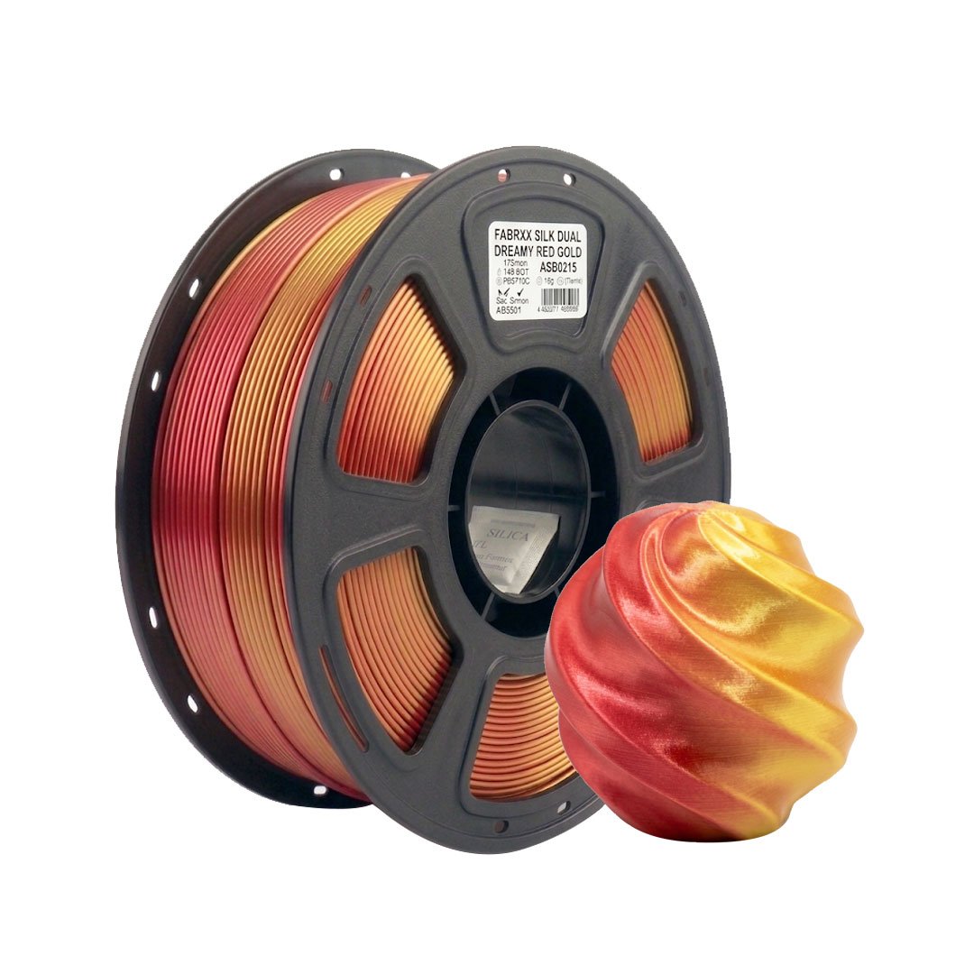 Filamento PLA Silk Rojo Dorado Fabrix 1.75 mm 1 kg