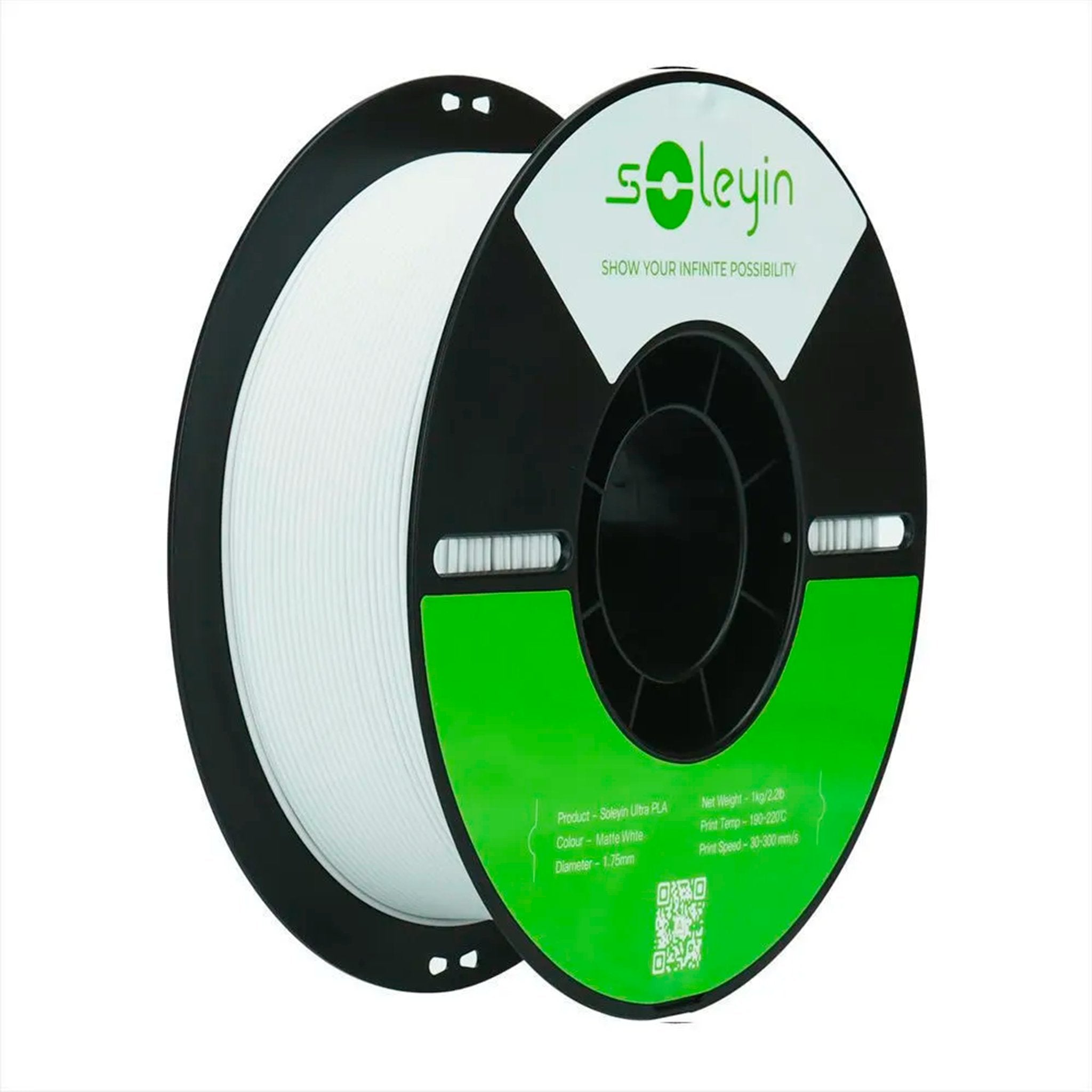 FILAMENTO SOL PLA+ 1.75MM/1KG MATTE WHITE