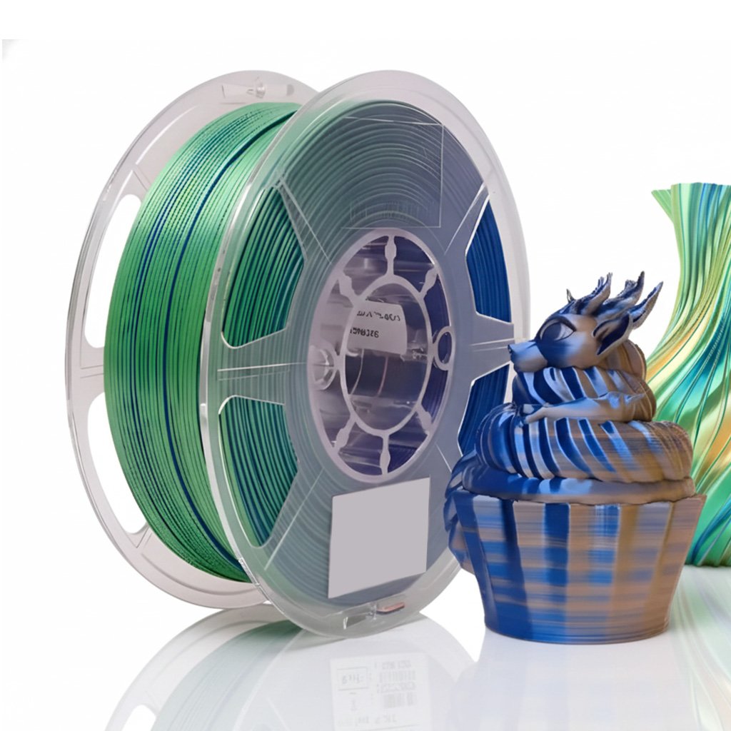 FILAMENTO P/3D ePLA-Silk Mystic (triple colors) Blue Orange Green1.75MM 1K