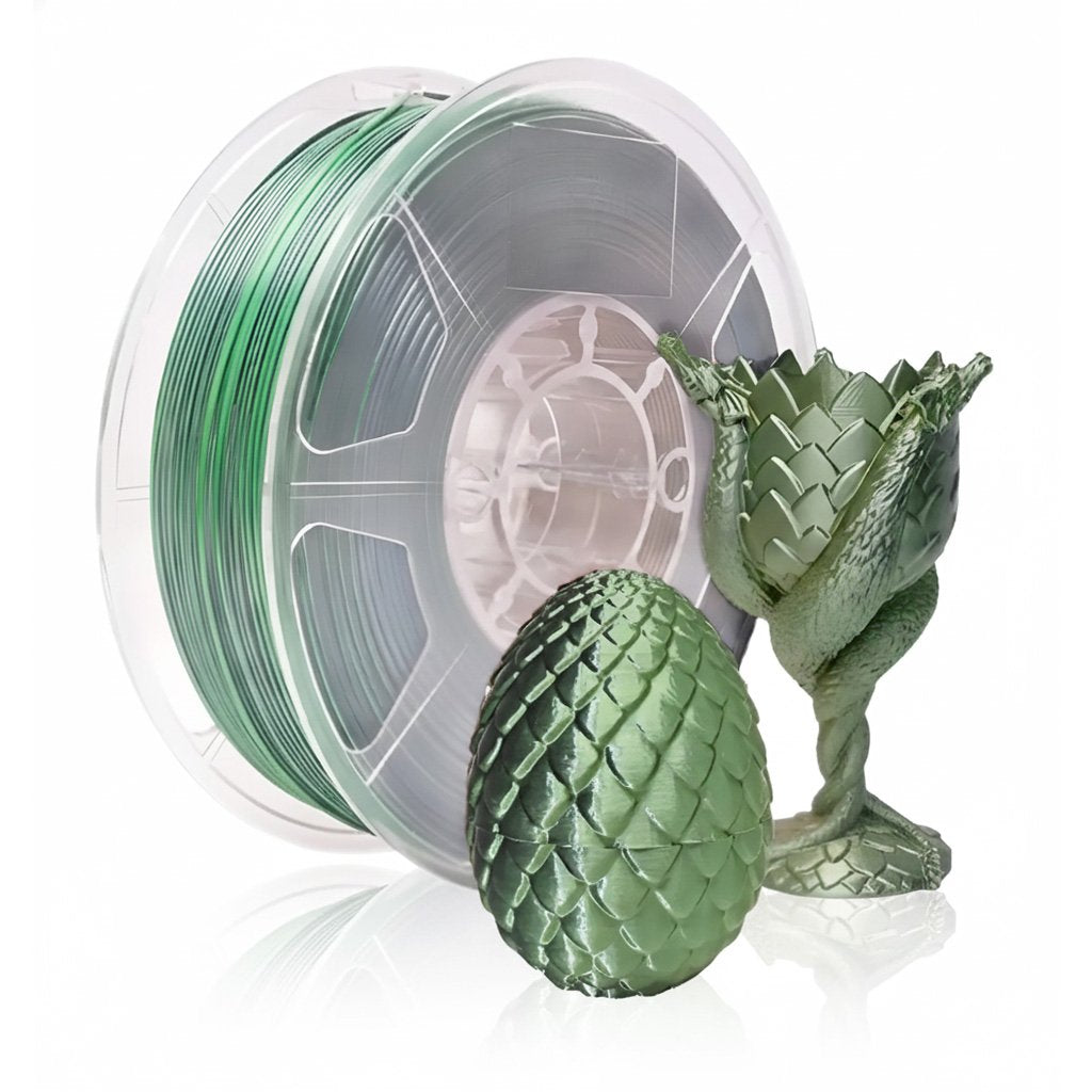 FILAMENTO P/3D ePLA-Silk Mystic (triple colors) Gold, Green, Black1.75MM 1K