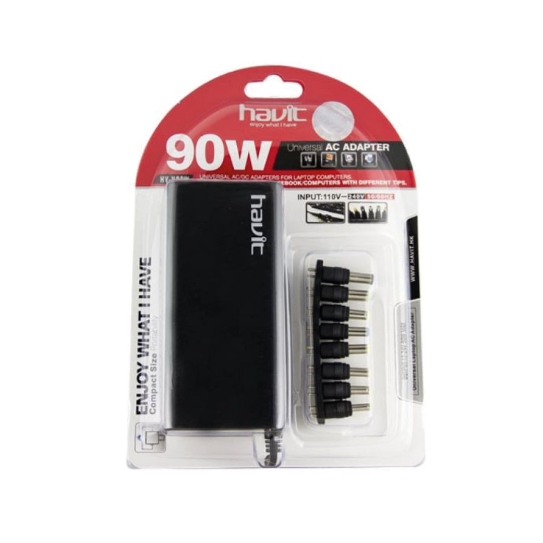 Cargador Universal para Notebook 90W Negro con 8 Puntas