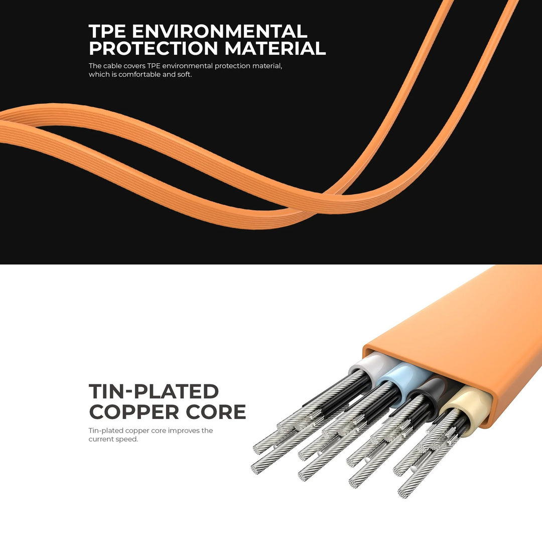 Cable Havit CB6255 USB-C a Lightning Carga Rápida 30W con LED – Naranja