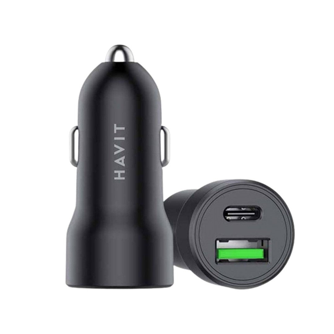 Cargador Rápido Havit para Auto – Doble USB-C PD 20W