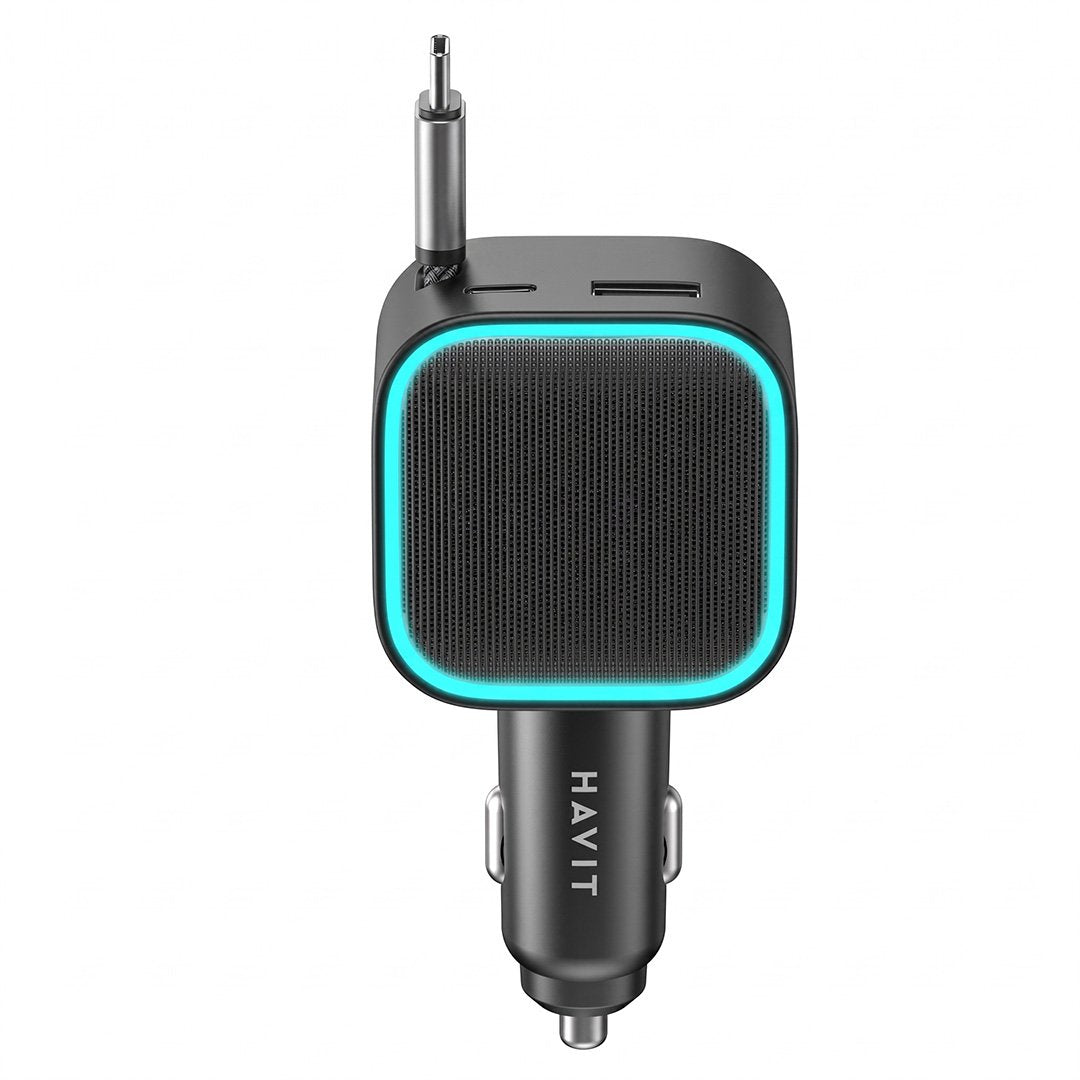 Cargador para Auto Havit CC2040 45W PD con Cable USB-C Retráctil
