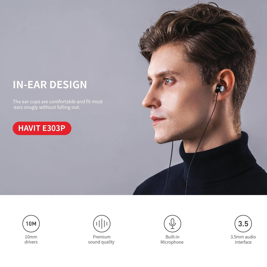 Auriculares Havit con Micrófono 3.5 mm Deportivos Livianos