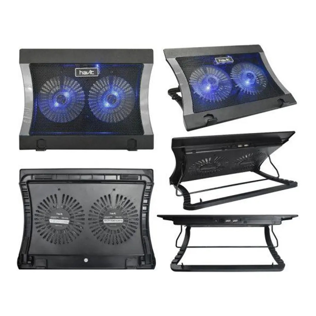 Cooler para Laptop Havit HV-F2051 14” a 17” con Iluminación y Altura Regulable
