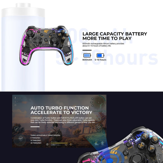 Joystick Gamepad Havit HV-G180BT Bluetooth RGB Multiplataforma