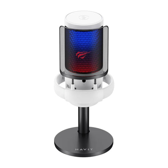 Micrófono Havit GK50 Streaming RGB Blanco