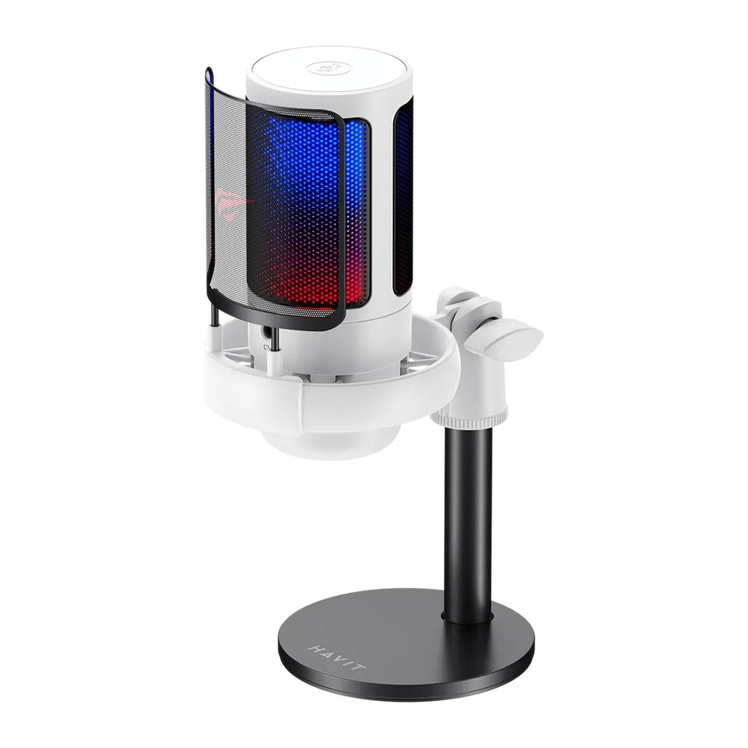 Micrófono Havit GK50 Streaming RGB Blanco