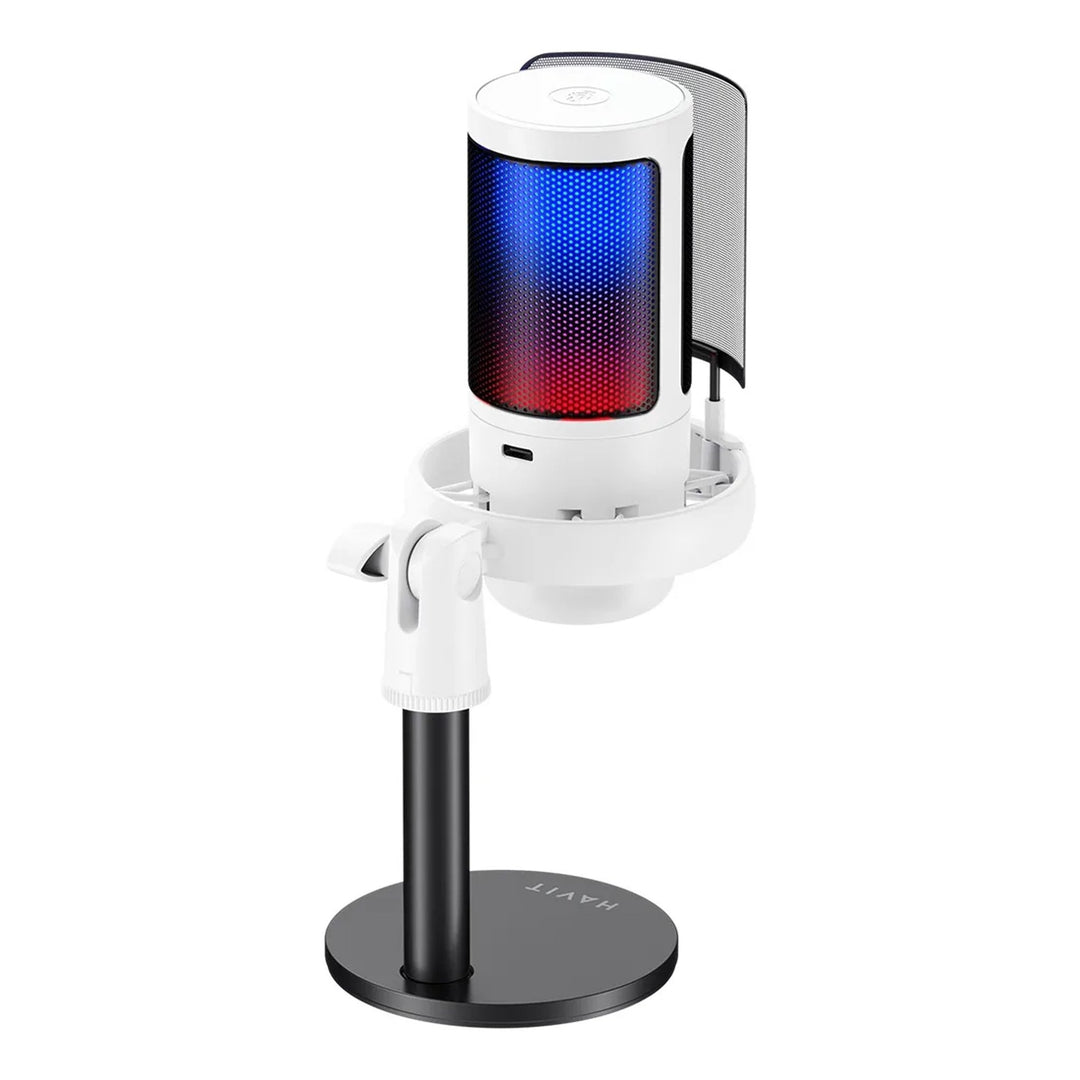 Micrófono Havit GK50 Streaming RGB Blanco