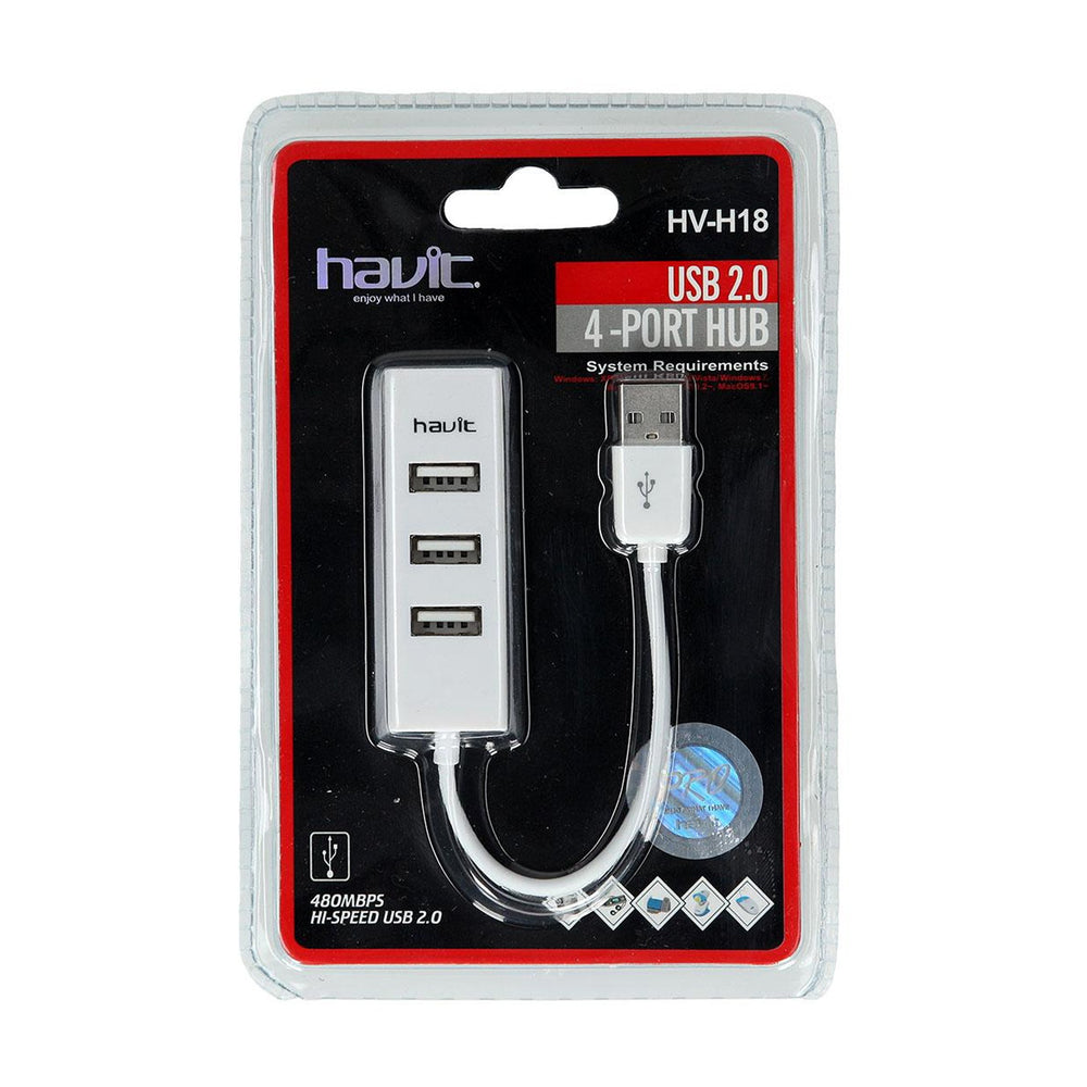 Hub Havit HV-H18 con 4 Puertos USB 2.0 – Blanco