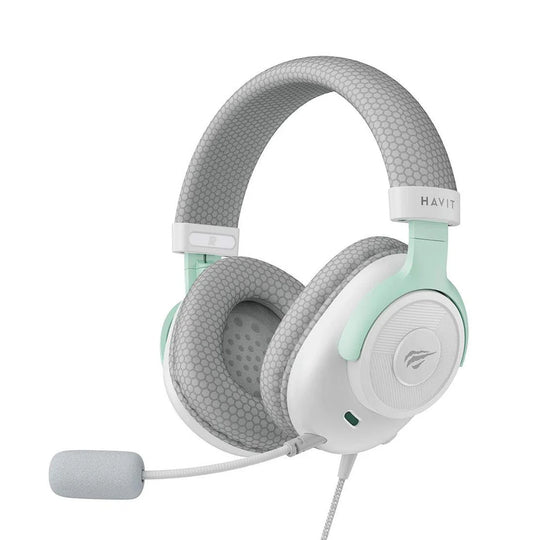Auriculares Gamer Havit HV-H2230D – Blanco / Gris / Verde Agua
