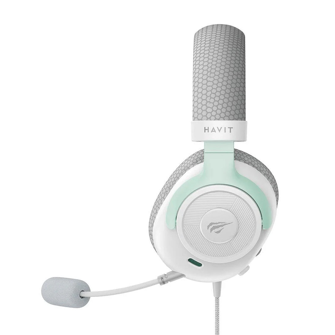 Auriculares Gamer Havit HV-H2230D – Blanco / Gris / Verde Agua