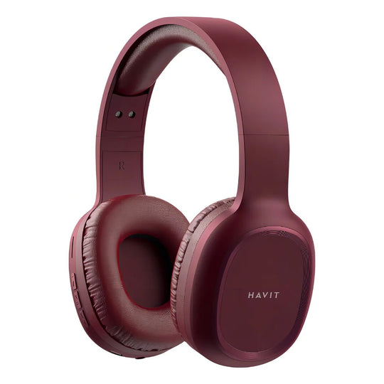 Auriculares Bluetooth Havit Inalámbricos con Vincha Rojo con Micrófono y Entrada Auxiliar