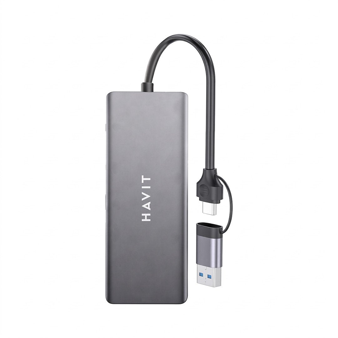 Hub USB-C Havit H53 9 en 1 con HDMI, VGA y PD 100W