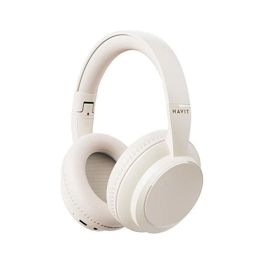 Auriculares Bluetooth Havit H619BT Beige Over Ear 20h ENC USB-C