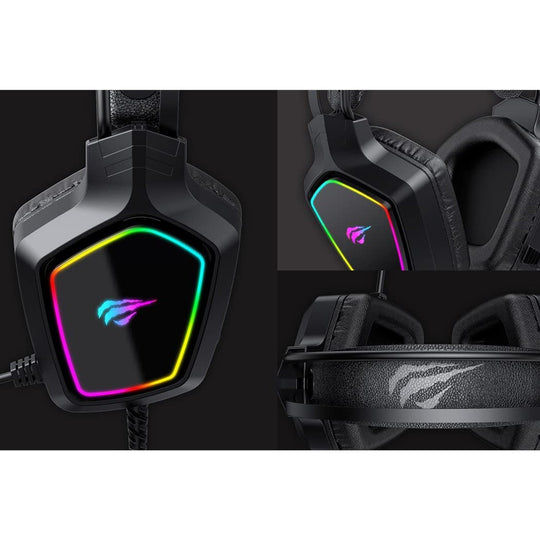 Auriculares Gamer Havit RGB con Micrófono 50mm USB + 3.5 mm