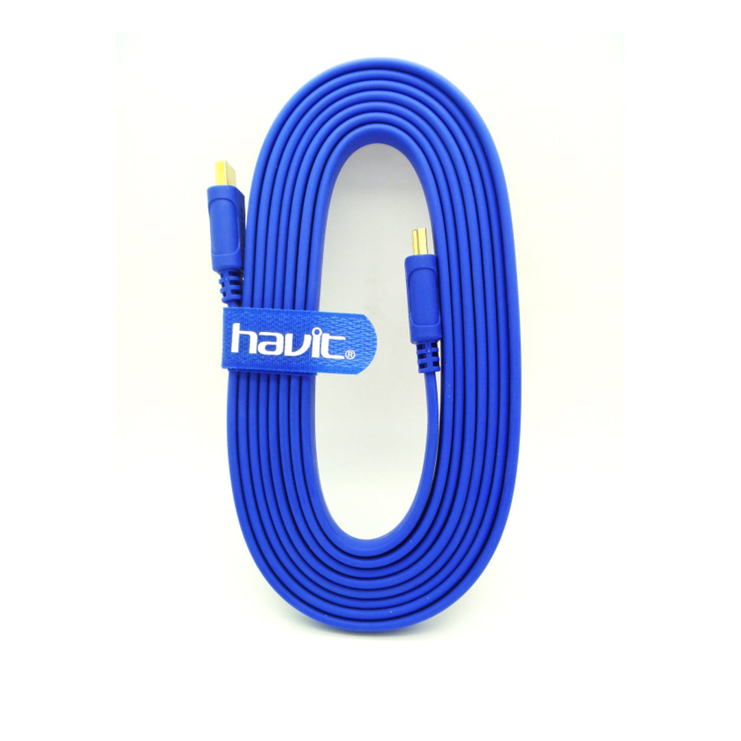 Cable Havit HDMI a HDMI Plano 3 m Azul Francia para TV HD
