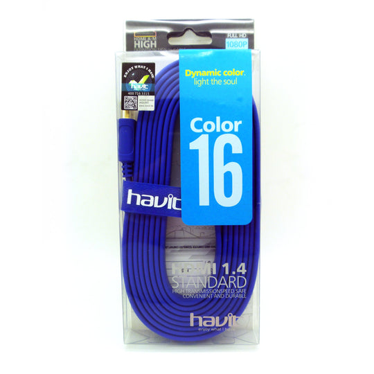 Cable Havit HDMI a HDMI Plano 3 m Azul Francia para TV HD